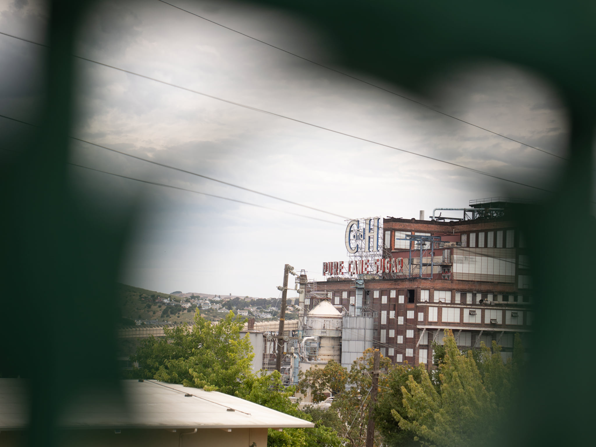 The C&H Sugar factory looms over Crockett.